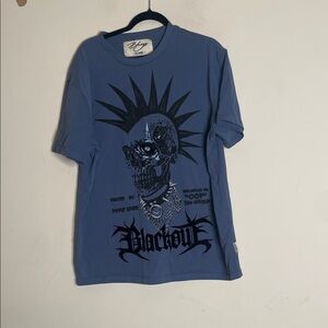 BLVCKOUT Blue Punk Skull Graphic Short-Sleeve Tee